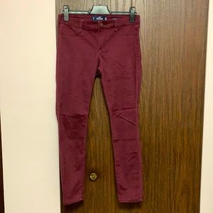 Hollister Maroon Jean Low Waisted